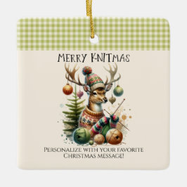 Merry Knittmas Weihnachten stürzen Keramikornament