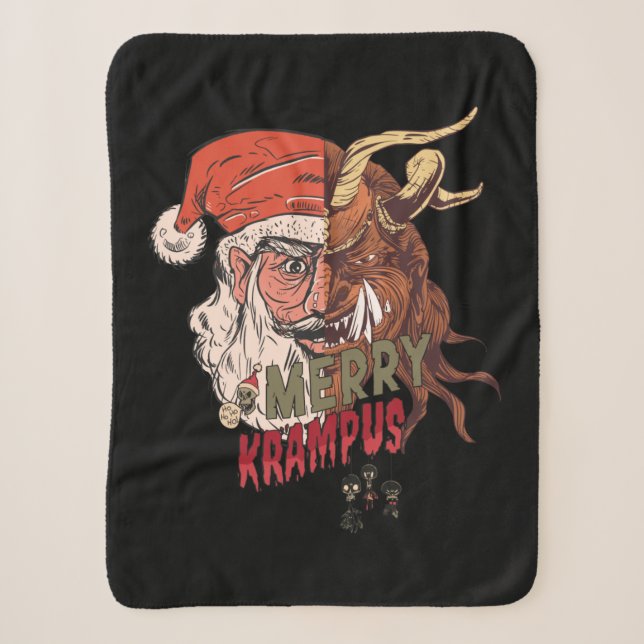 Merry Krampus Beängstigend Santa Horror Weihnachte Sherpadecke (Vorderseite)