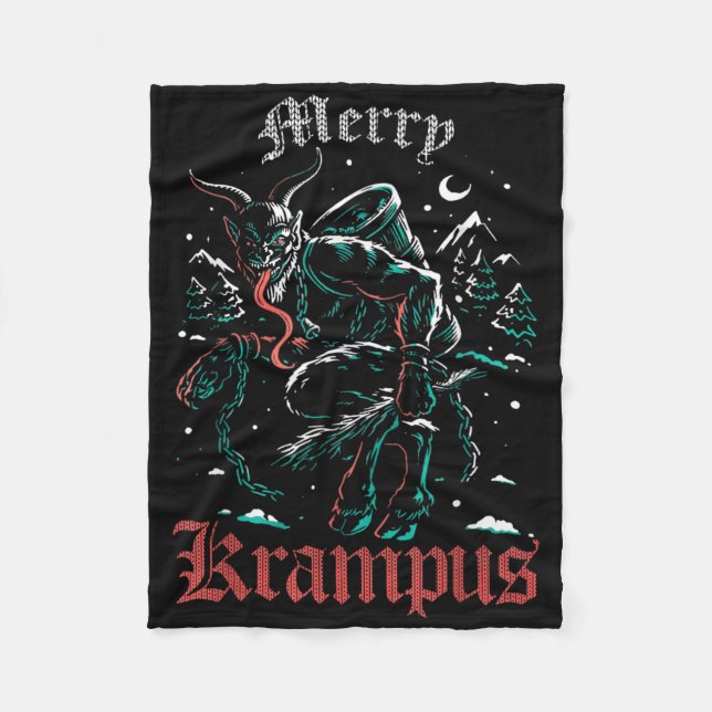 Merry Krampus Christmas Xmas Horror Ugly Evil Paja Fleecedecke (Vorderseite)