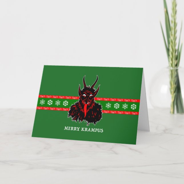 MERRY KRAMPUS FEIERTAGSKARTE (Vorderseite)