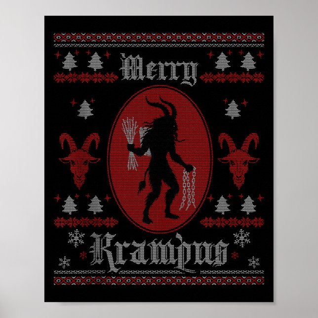 Merry Krampus Horror Soky Evil Funny Ugly Christma Poster (Vorne)