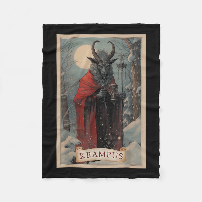 Merry Krampus Horror Weihnachten Ugly Sweater Evil Fleecedecke (Vorderseite)