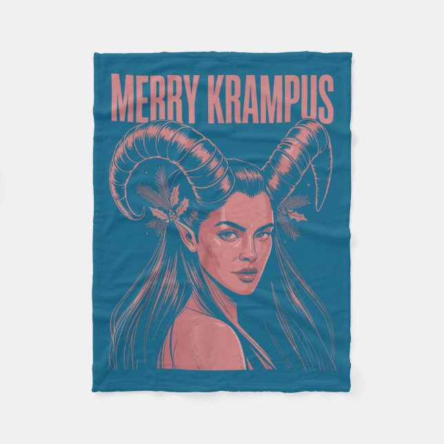 Merry Krampus Ironic Lilith Christmas Dark Feminin Fleecedecke (Vorderseite)
