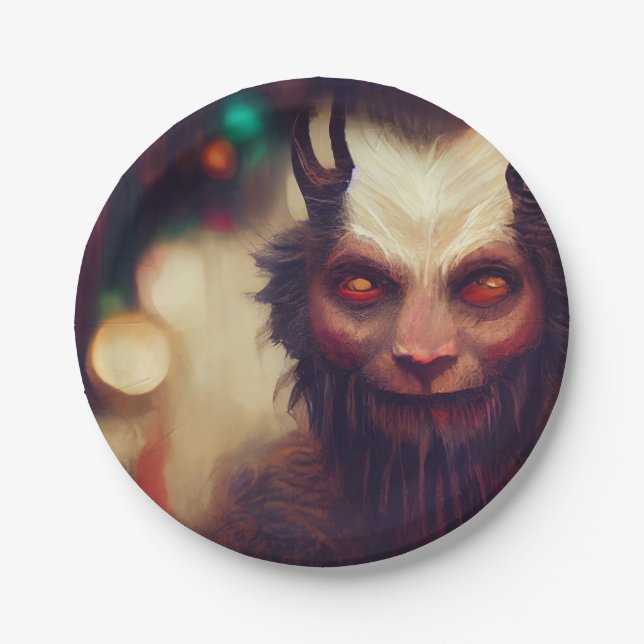 Merry Krampus Weihnachts-Party Teller & Bowls (Vorderseite)
