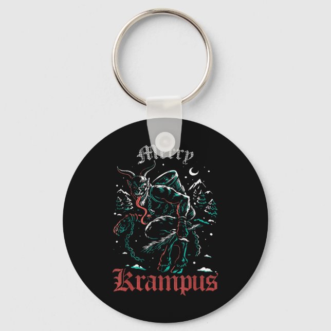 Merry Krampus Weihnachts Weihnachts-Horror Ugly Ev Schlüsselanhänger (Vorderseite)