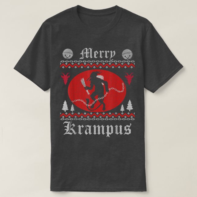 Merry Krampus Weihnachts Xmas Horror Ugly Sweater  T-Shirt (Design vorne)
