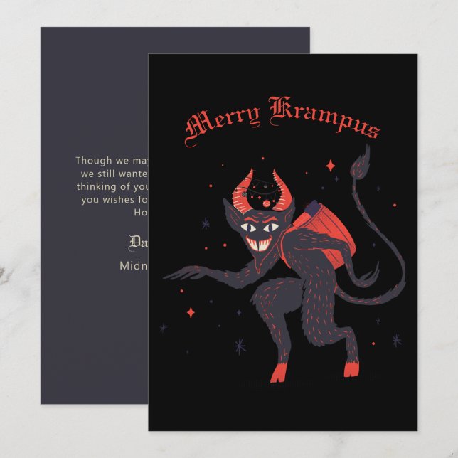 Merry Krampus Weihnachtskarte Feiertagskarte (Vorne/Hinten)