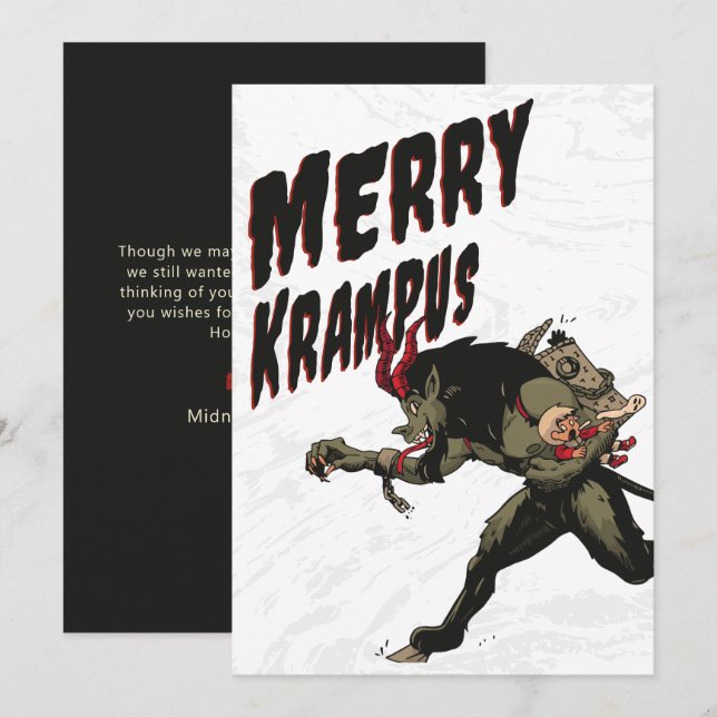 Merry Krampus Weihnachtskarte Feiertagskarte (Vorne/Hinten)