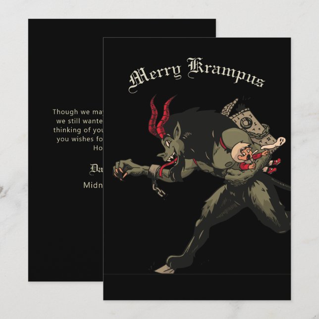 Merry Krampus Weihnachtskarte Feiertagskarte (Vorne/Hinten)