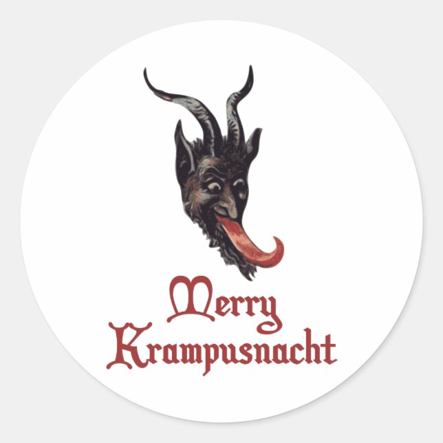 Merry Krampusnacht Runder Aufkleber (Vorderseite)