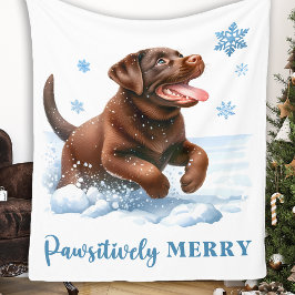 Merry Labrador Retriever Puppy Dodge Weihnachten Fleecedecke