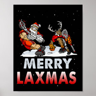 Merry Laxmas-hässliche Weihnachtslacrosse Santa Re Poster