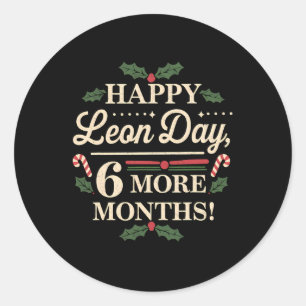Merry Leon Day Weihnachten Ckwards Funny Christmas Runder Aufkleber