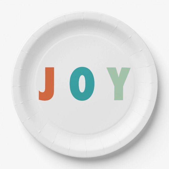 MERRY LIEBE JOY | FARBENE WEIHNACHTSMITTEL PAPPTELLER (Vorderseite)