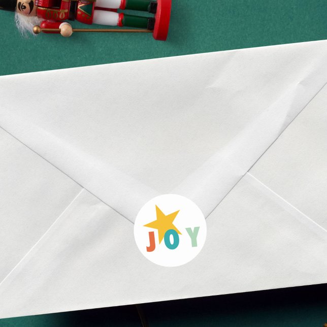 MERRY LIEBE JOY | FARBENE WEIHNACHTSMITTEL RUNDER AUFKLEBER (Von Creator hochgeladen)