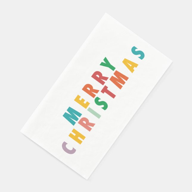 MERRY LIEBE JOY | FARBENE WEIHNACHTSMITTEL SERVIETTE (Ecke)