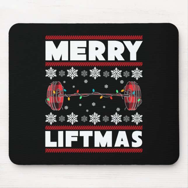 Merry Liftmas Fun Christmas Gym Workout Fitness Gi Mousepad (Vorne)
