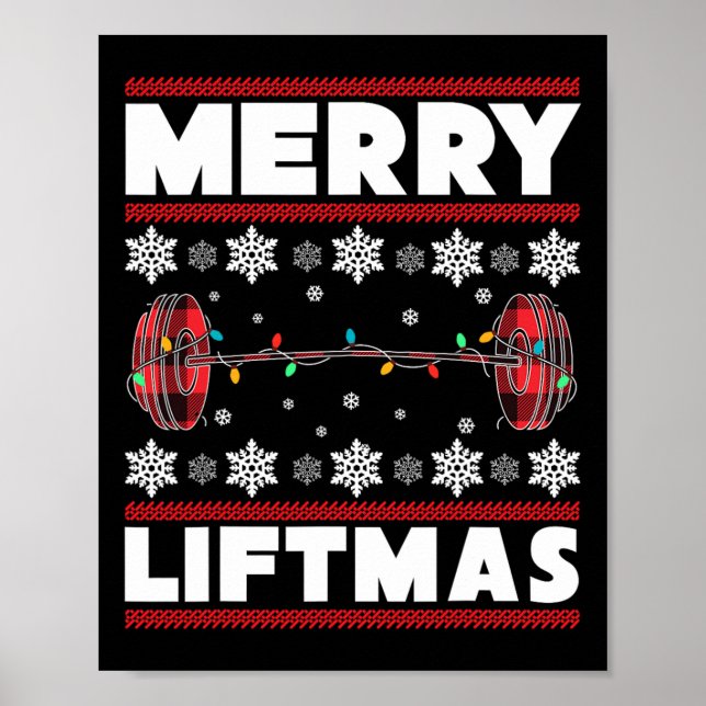 Merry Liftmas Fun Christmas Gym Workout Fitness Gi Poster (Vorne)