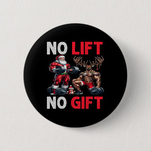 Merry Liftmas Muscle Santa Weightlift Weihnachten Button