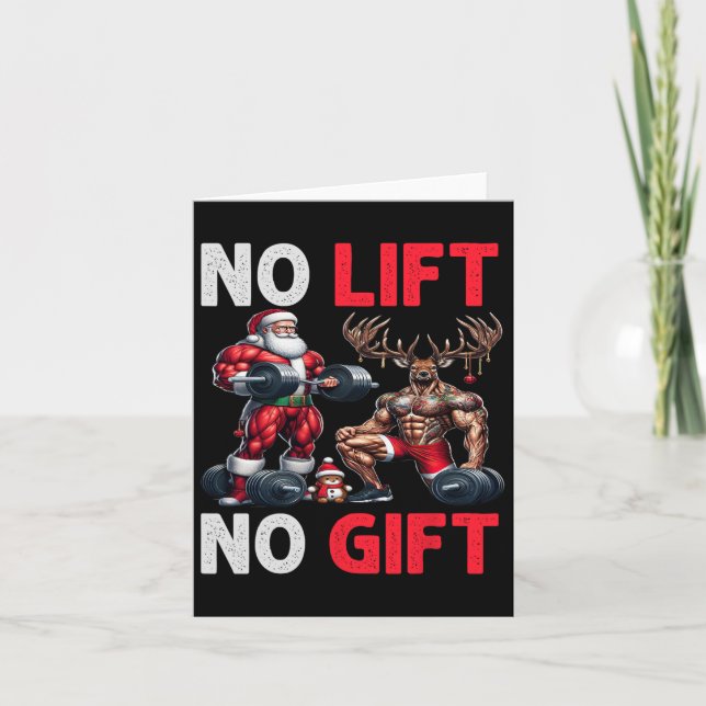 Merry Liftmas Muscle Santa Weightlift Weihnachten  Karte (Vorderseite)