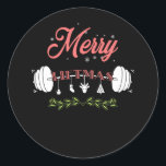 Merry Liftmas Ugly Christmas Sweater Santa Claus Runder Aufkleber<br><div class="desc">You never skip the gym workout even on Christmas holiday? You deserve this Merry Liftmas Ugly Christmas Sweater showing Miss Santa Claus raising the bar. Great for powerlifting,  bodybuilding,  weightlifting,  squat,  bench press or cardio. No Lift No Gift!</div>