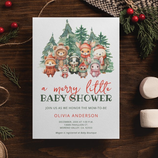 Merry Little С ute Winter Baby shower Invitation (Créateur téléchargé)