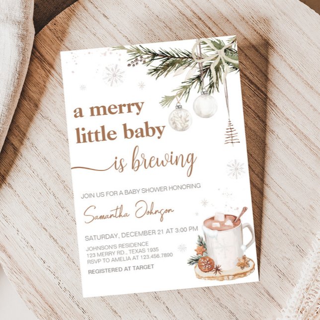 Merry Little Baby Braut Baby Dusche Einladung (Hot Cocoa Baby is Brewing Baby Shower Invitation
)