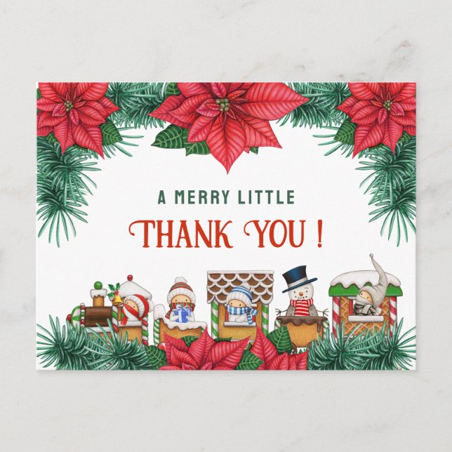 Merry Little Baby Dusche Custom Winter Danke Postkarte (Vorderseite)