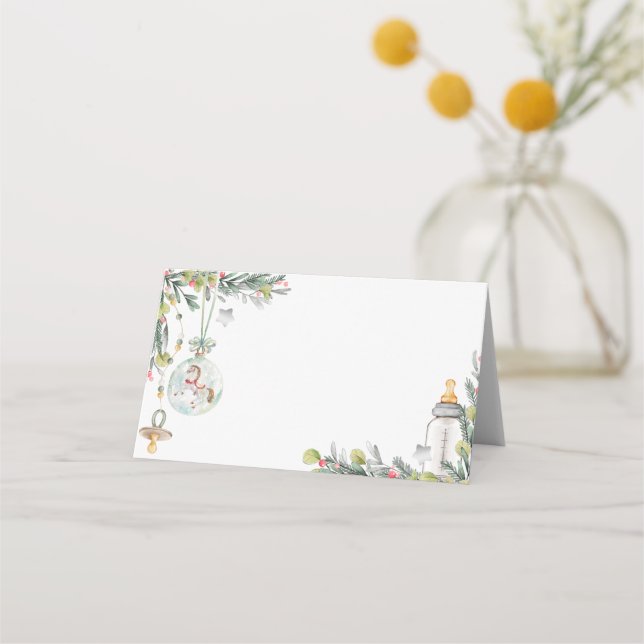 Merry Little Baby Dusche Platzkarte / Food Label (Vorderseite)