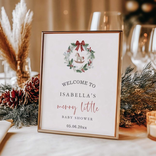 Merry Little Baby Dusche Weihnachtskranz Willkomme Poster (Von Creator hochgeladen)