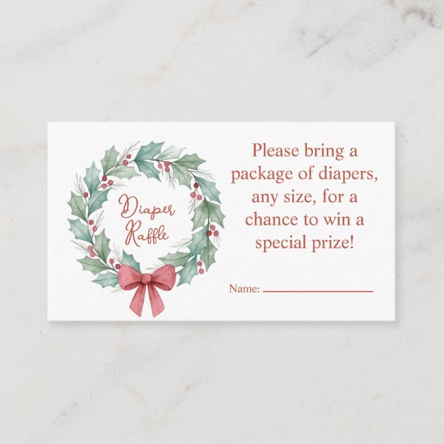 Merry Little Baby Shower Diaper Raffle Card Begleitkarte (Vorderseite)