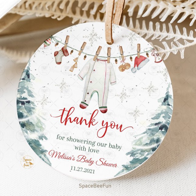 Merry Little Baby Shower Geschenkanhänger (Merry Little Baby Shower, favor tag, holiday baby shower, Christmas baby shower, winter baby shower,)
