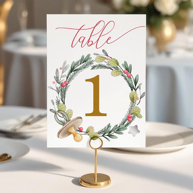 Merry Little Baby Shower Gold Tischnummern (Table Number)