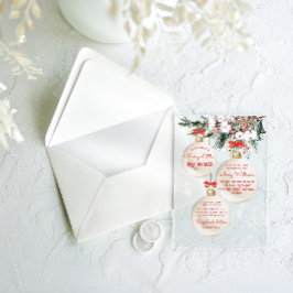 Merry Little Baby Shower Moderne Weihnachten Acryleinladungen
