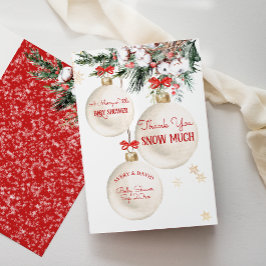 Merry Little Baby Shower Moderne Weihnachten Dankeskarte