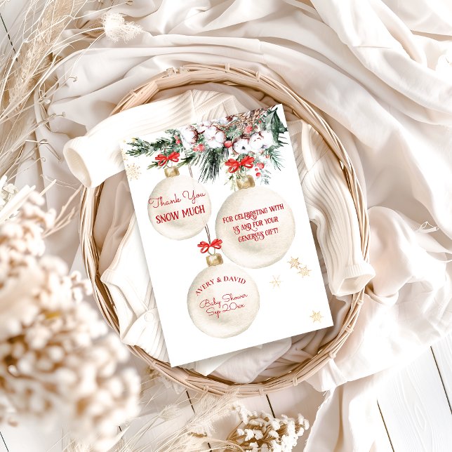 Merry Little Baby Shower Moderne Weihnachten Dankeskarte (Von Creator hochgeladen)