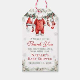 Merry Little Baby Shower Santa Clothesline Geschenkanhänger
