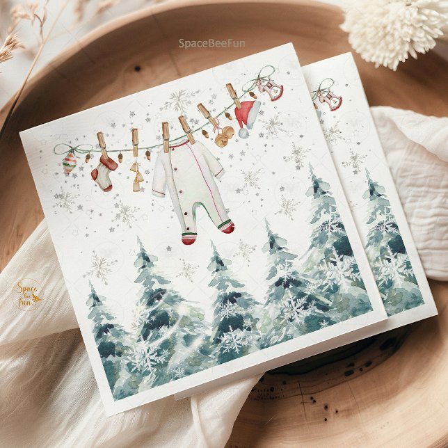 Merry Little Baby Shower Serviette (Merry Little Baby Shower,napkins, invitation,holiday baby shower, Christmas baby shower, winter baby)