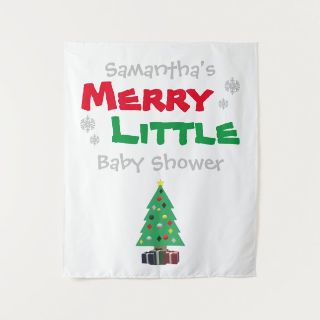 Merry Little Baby Shower Wandteppich (Vorderseite)
