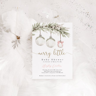 Merry Little Baby Shower Weihnachtsschmuck Einladung
