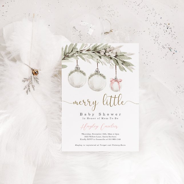 Merry Little Baby Shower Weihnachtsschmuck Einladung (Von Creator hochgeladen)