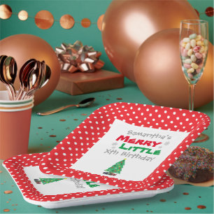 Merry Little Birthday Pappteller