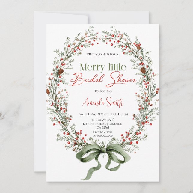  Merry little botanical Bridal shower Invitation (Devant)