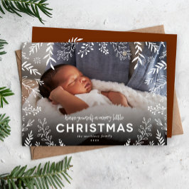 Merry Little Botanical Overlay Foto Feiertagskarte