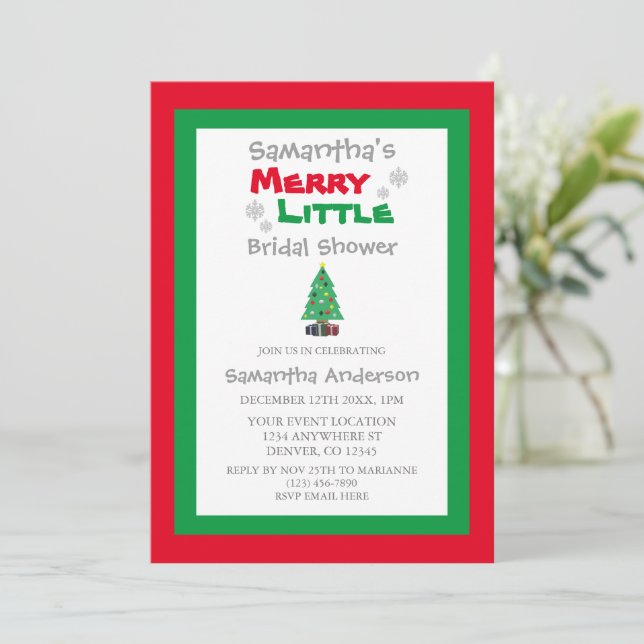 Merry Little Brautparty Einladung (Stehend Vorderseite)