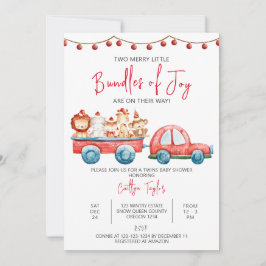 Merry Little Bundles of Joy, Twins Baby Shower Einladung