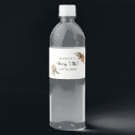 Merry Little Christmas Baby Shower<br><div class="desc">Rustikales Baby-Duschwasser-Flaschenetikett mit Aquarell-Illustration von Weihnachtsbotanicals und Gewürzen.</div>