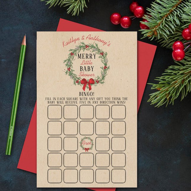 Merry Little Christmas Baby Shower Bingo Spiel (Von Creator hochgeladen)