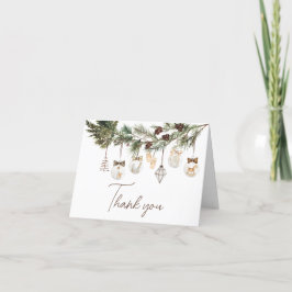 Merry Little Christmas Baby Shower Dankeskarte