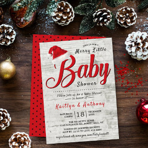 Merry Little Christmas Baby Shower Einladung